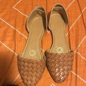 Source Unknown Brown Woven Flats
